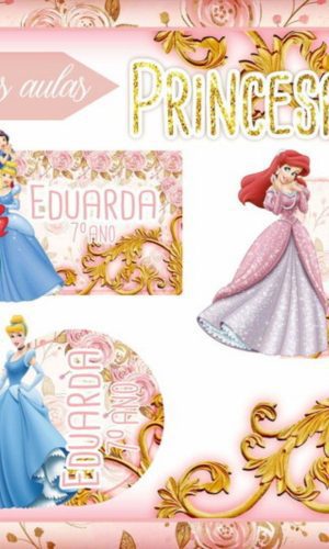 kit Digital Etiquetas Escolares Princesas