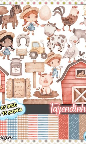 Kit Digital Fazendinha Aquarela #3