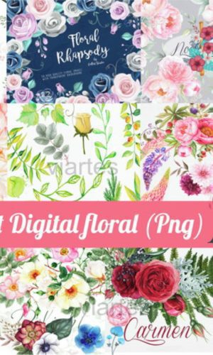 KIT DIGITAL FLORAL PNG