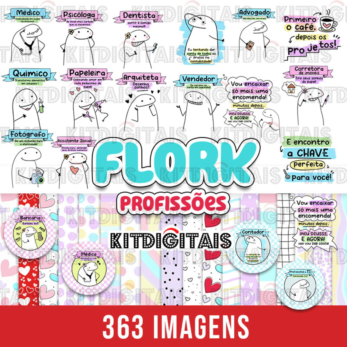 Kit Digital Flork Profissões