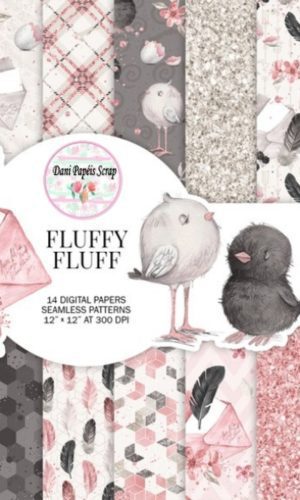 Kit Digital Fluffy Fluff Papéis