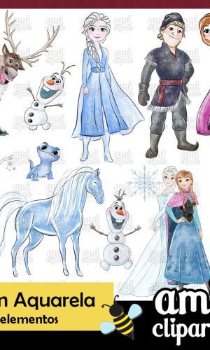 Kit Digital Frozen Aquarela