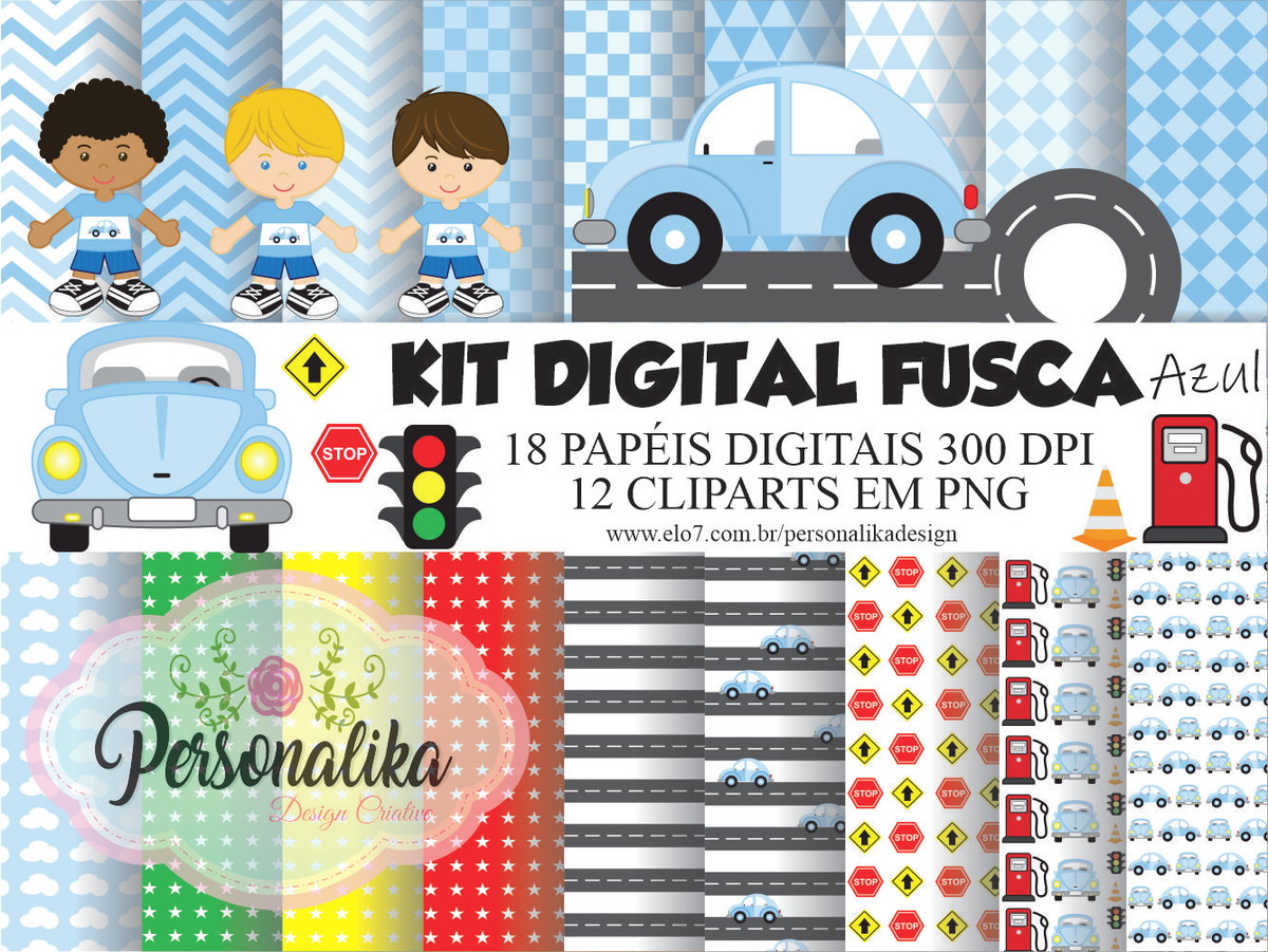Kit Digital Fusca Azul