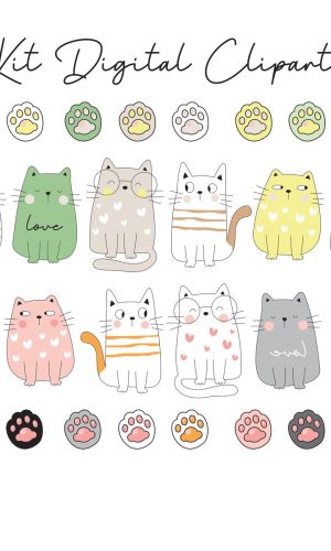 Kit Digital Gatinhos PNG e PDF