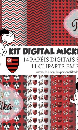 Kit Digital Mickey E Minnie Flamengo