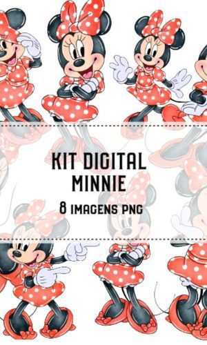 Kit Digital Minnie Aquarela 1752