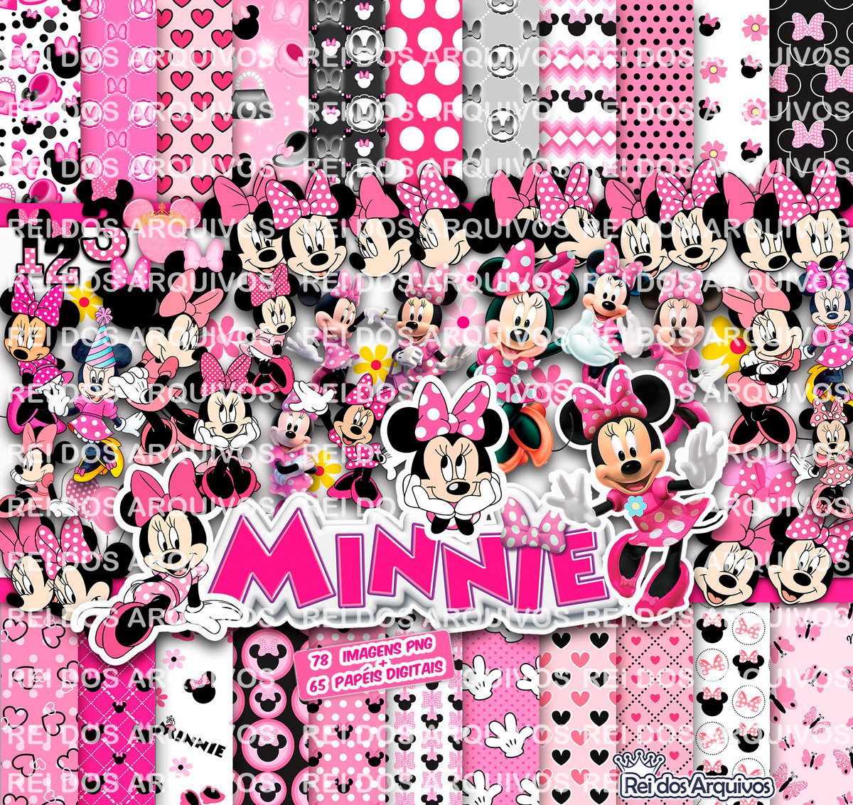 Kit digital Minnie Rosa