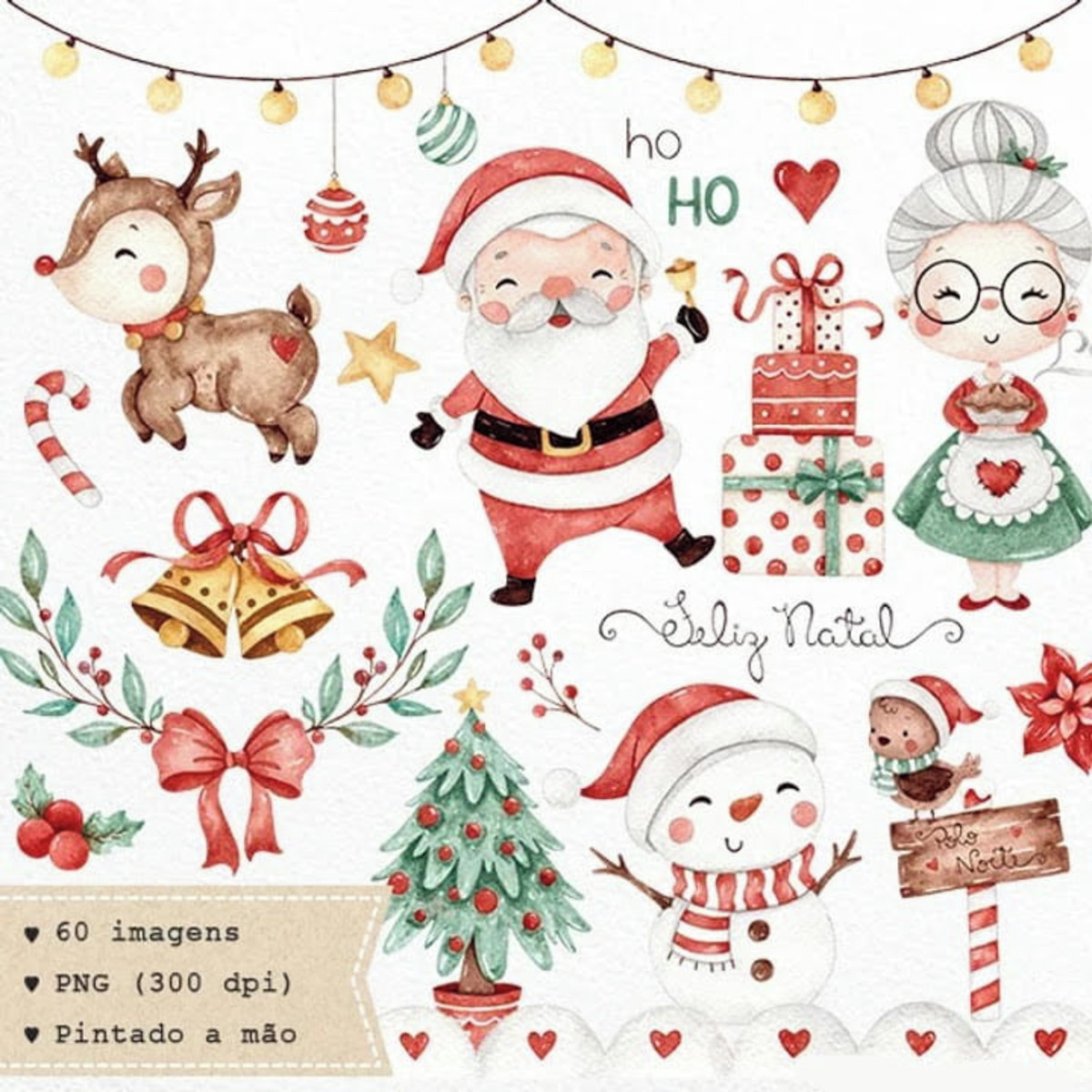 Kit Digital Natal Aquarela #0010