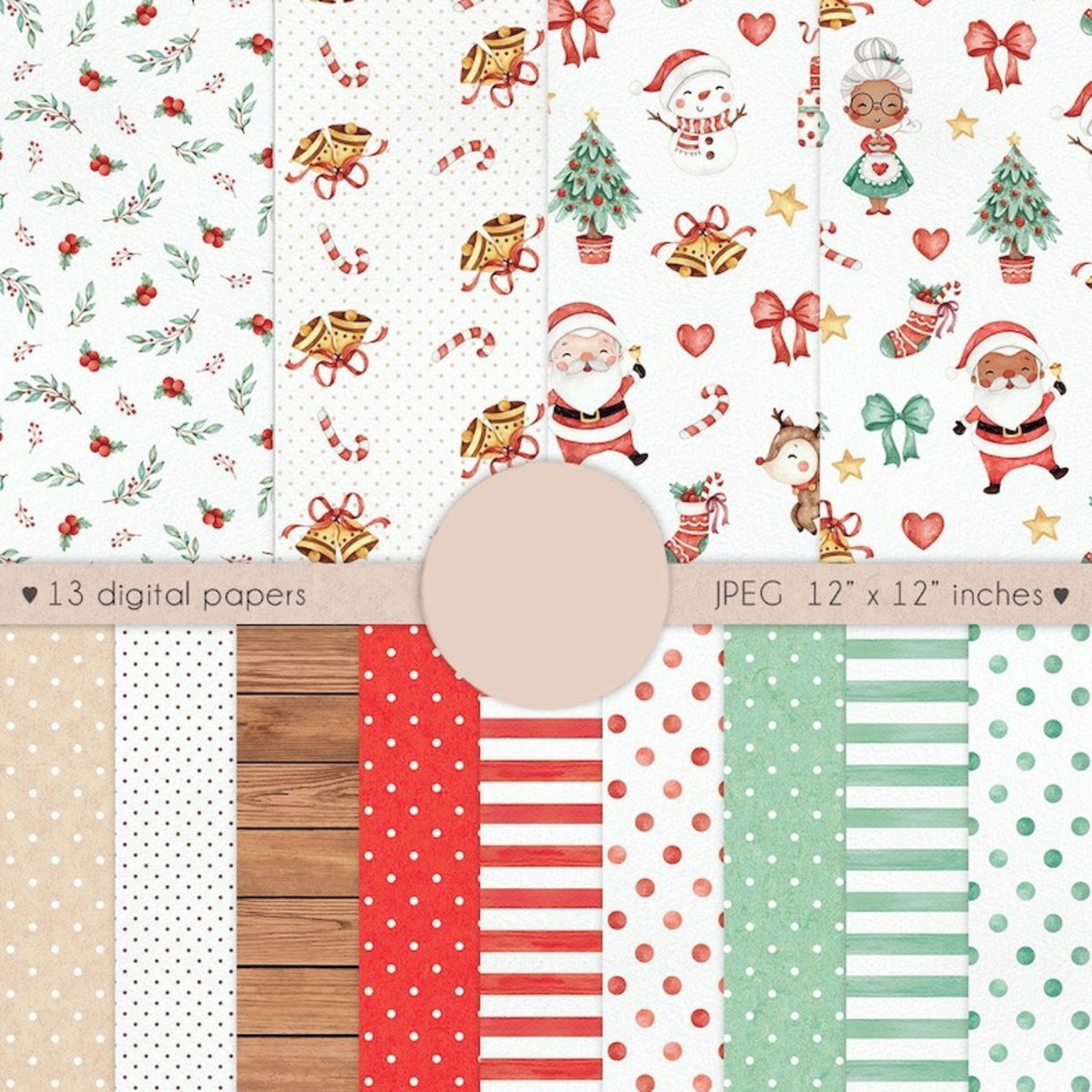 Kit Digital Natal Aquarela #0010 - Imagem 2