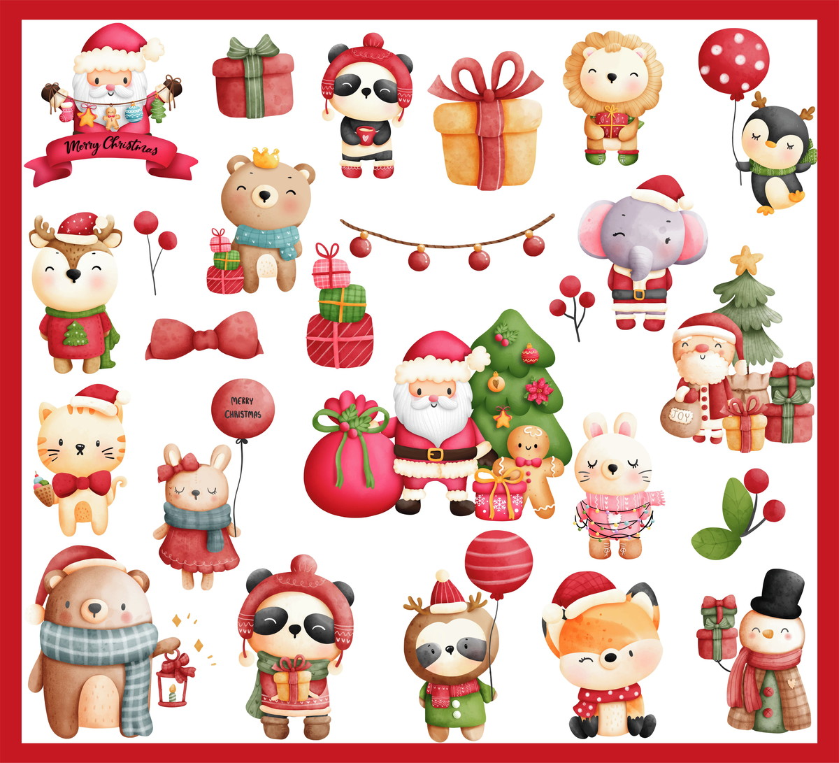 Kit Digital Natal Aquarela
