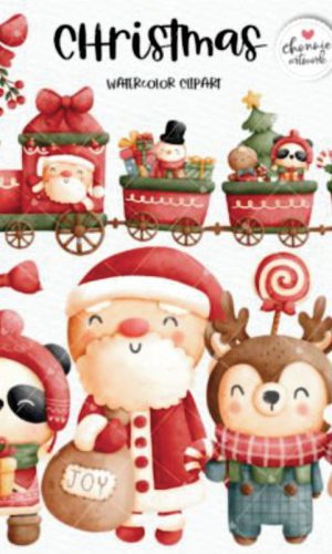 Kit Digital Natal Aquarelado 46