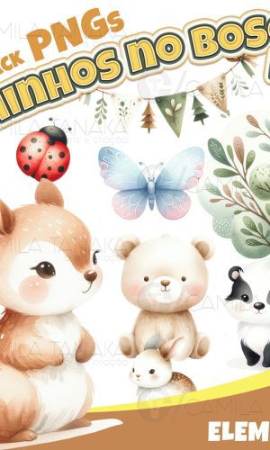 Kit Digital Png Bichinhos no Bosque 48 (pague 1 Leve 3)