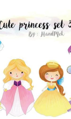 Kit digital princesas aquarelado 01