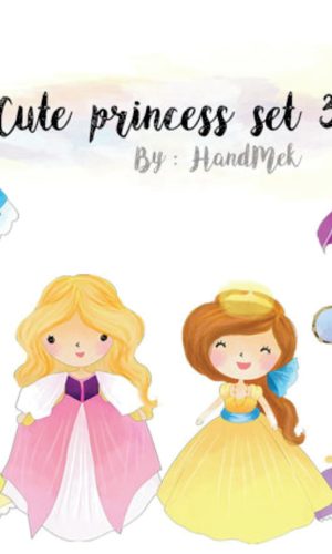 Kit digital princesas aquarelado 06