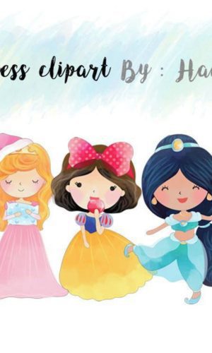 Kit digital princesas aquarelado 07