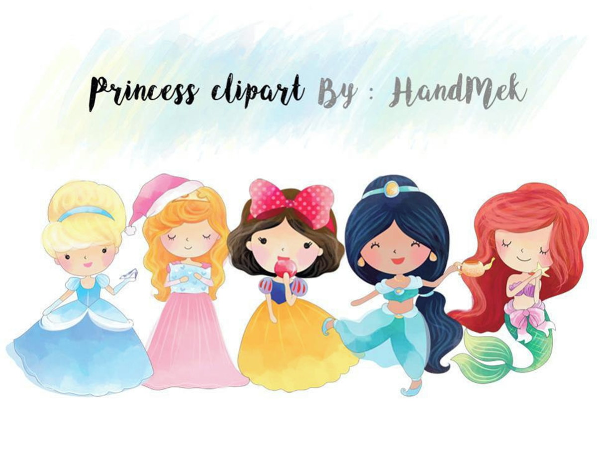 Kit digital princesas aquarelado 07
