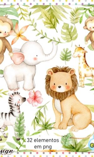 Kit Digital Safari Aquarela #3