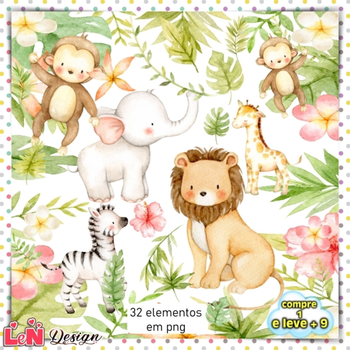Kit Digital Safari Aquarela #3