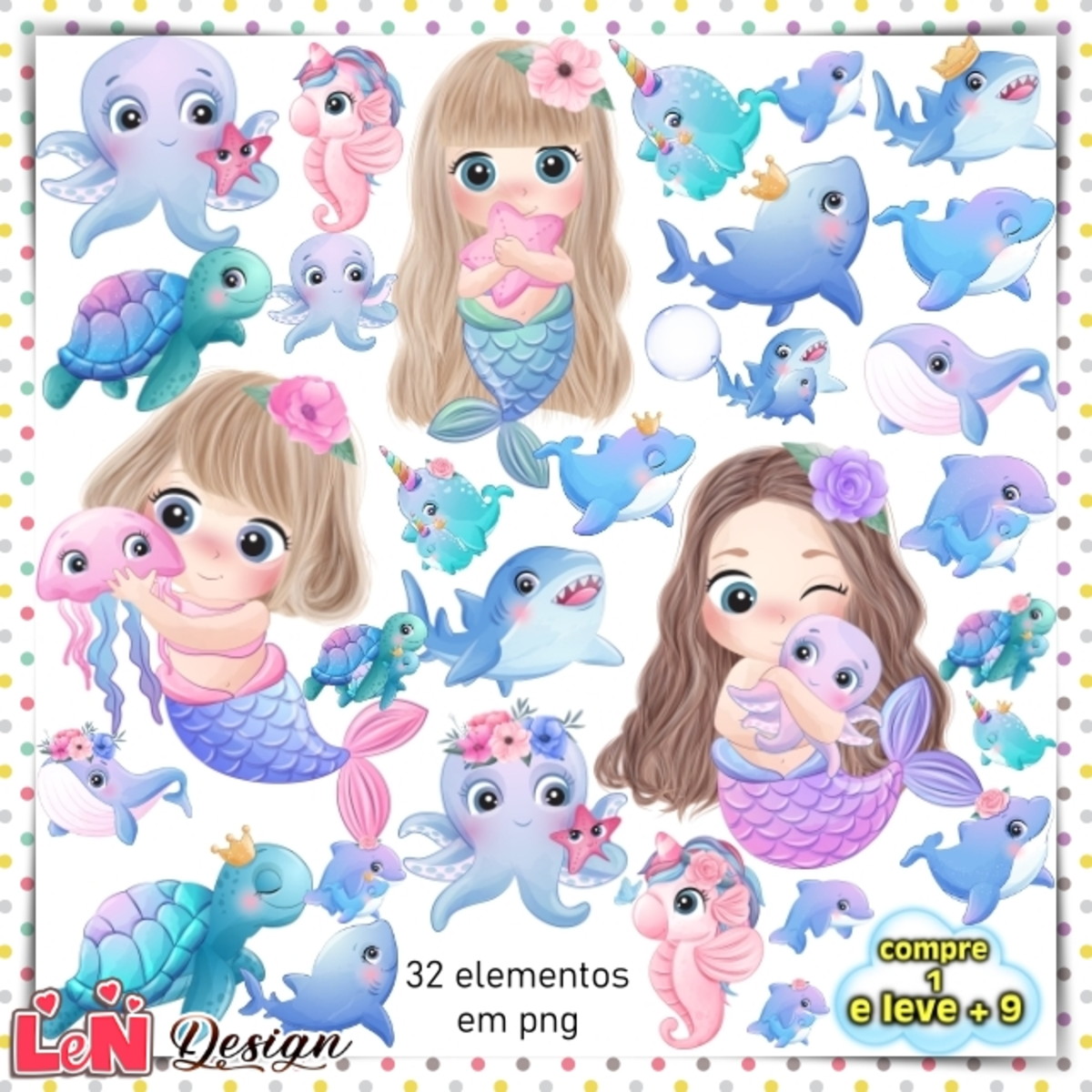Kit Digital Sereia Aquarela