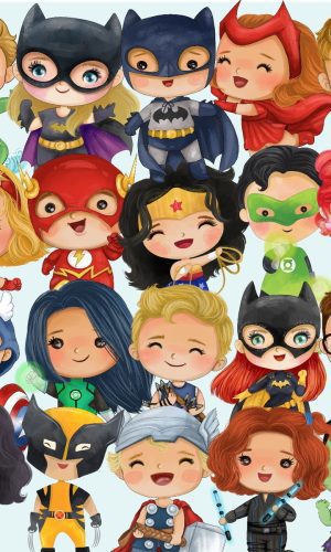 Kit Digital Super Heróis Aquarela #245#
