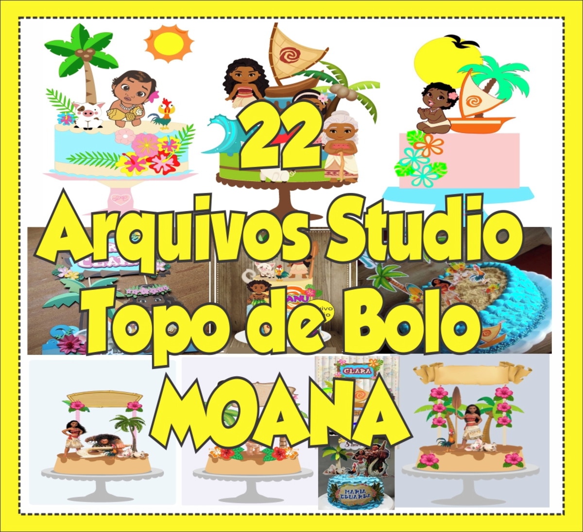 Kit Digital topo de Bolo Moana
