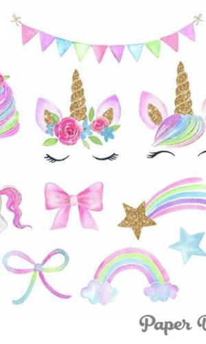 Kit Digital Unicornios Luxo + Brinde