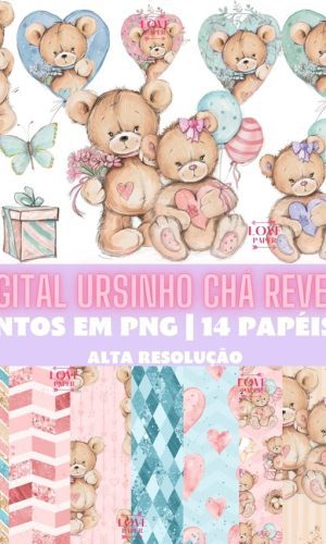 Kit Digital Ursinho Chá Revelação