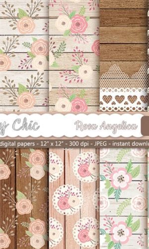Kit Papéis Digitais Shabby Chic