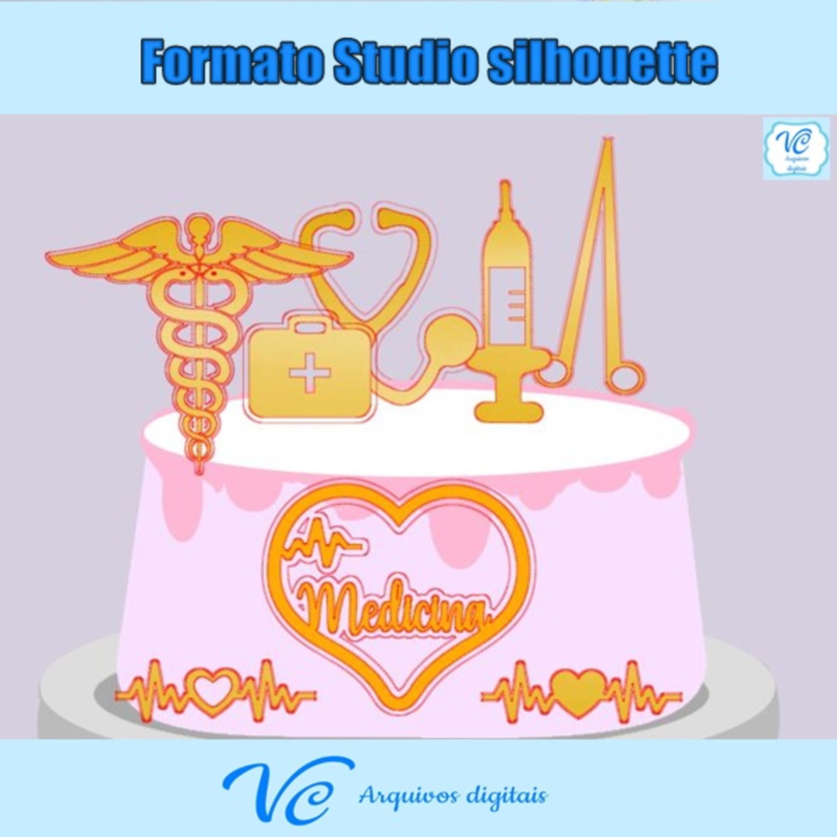 M:72 -Arquivo de Corte Topo de Bolo Medicina