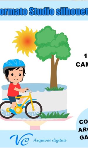 M264- Topo de bolo Bicicleta Menino - Arquivo de Corte