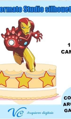 M270- Topo de Bolo Homem de Ferro - Arquivo de Corte