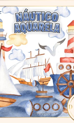Marinheiro Náutico Aquarela Kit Digital