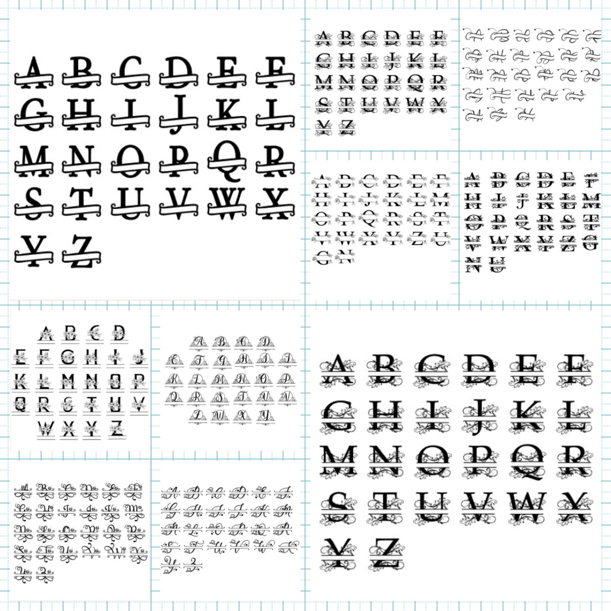 Pack Monogramas para Balão Bubble - Arquivo Digital Studio