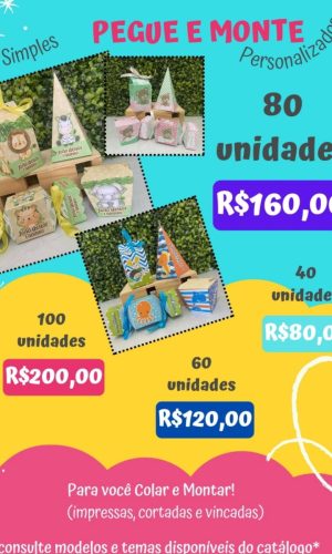 Pegue e Monte 80 Personalizados Mini - Consulte o Seu Tema
