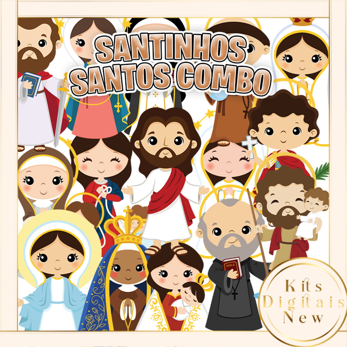 Santinhos Santos Combo Kit Digital