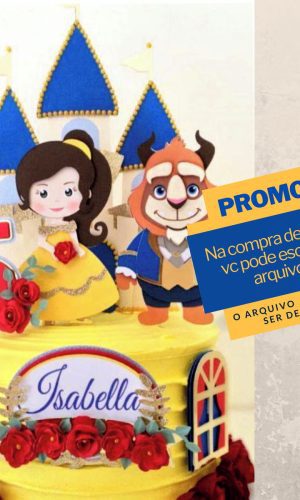 Studio/pdf Arquivo de Corte Topo de Bolo a Bela e a Fera-003