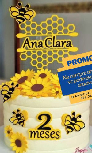 Studio/pdf Arquivo de Corte Topo de Bolo Abelha -003