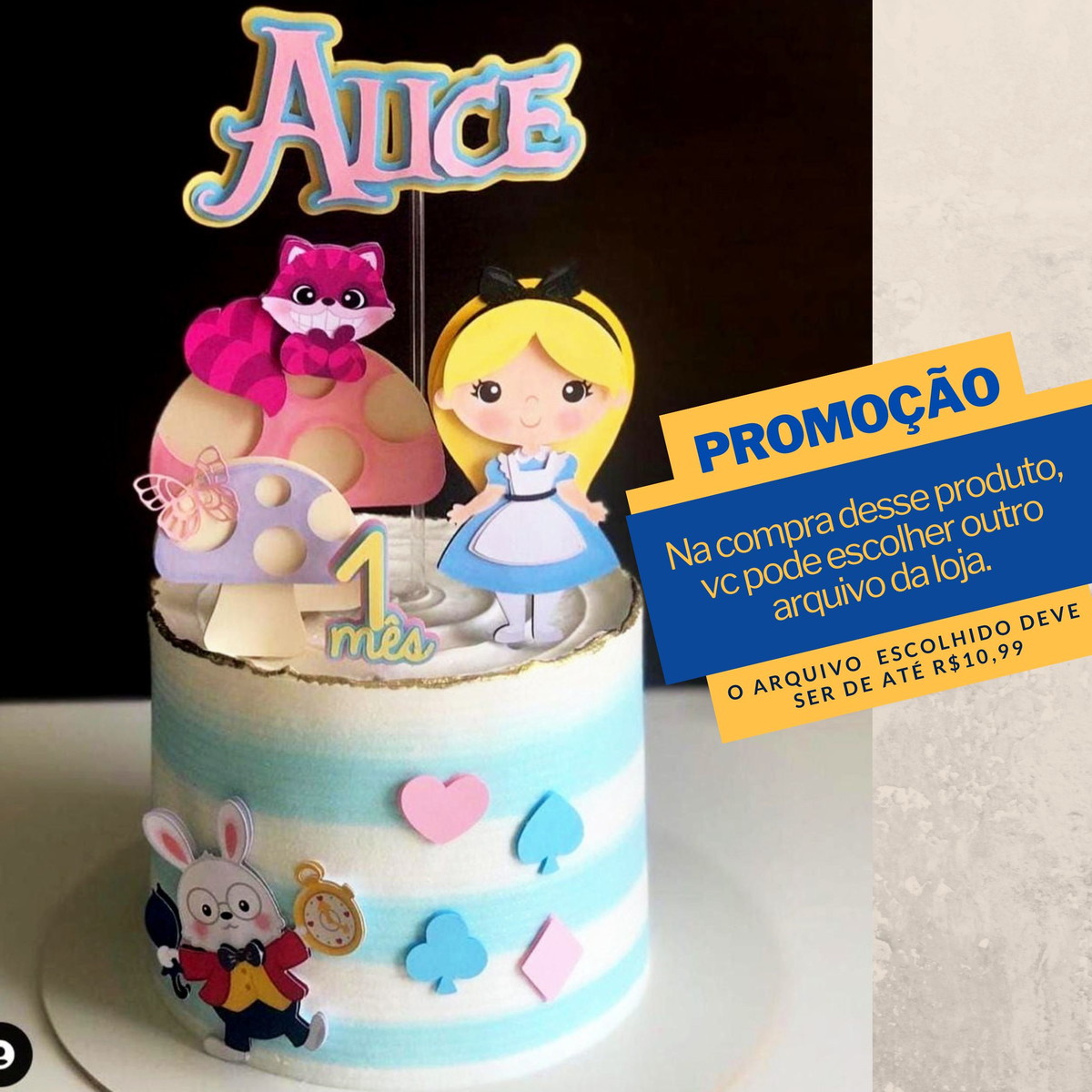 Studio/pdf Arquivo de Corte Topo de Bolo Alice -010