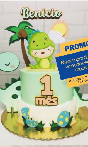 Studio/pdf Arquivo de Corte Topo de Bolo Dino Baby -004