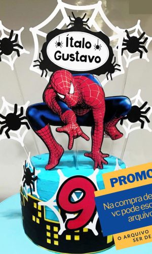 Studio/pdf Arquivo de Corte Topo de Bolo Homem Aranha -005