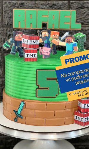 Studio/pdf Arquivo de Corte Topo de Bolo Minecraft -001