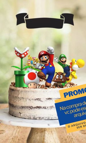 Studio/pdf Arquivo de Corte Topo de Bolo Super Mario Brós