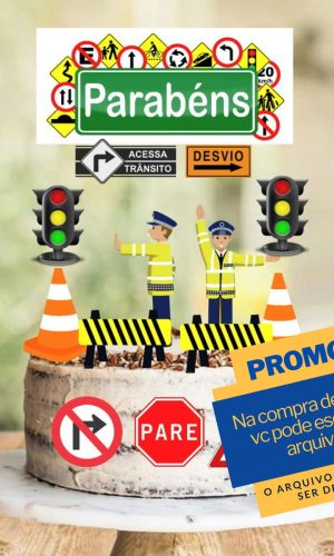 Studio/pdf Arquivo de Corte Topo de Bolo Trânsito