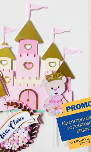 Studio/pdf Arquivo de Corte Topo de Bolo Ursa Princesa -003