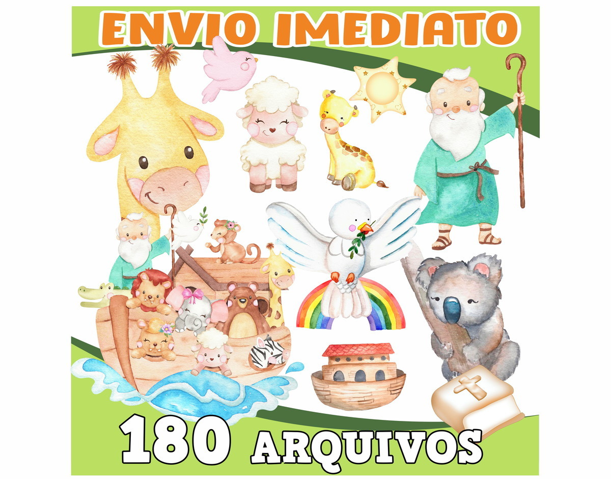Kit Digital Arca de Noé Aquarela