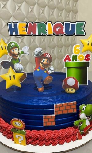 Topo de Bolo Super Mario Arquivo Digital