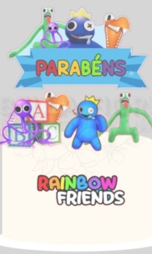 Topo Bolo Rainbow Friends- Arquivo de Corte