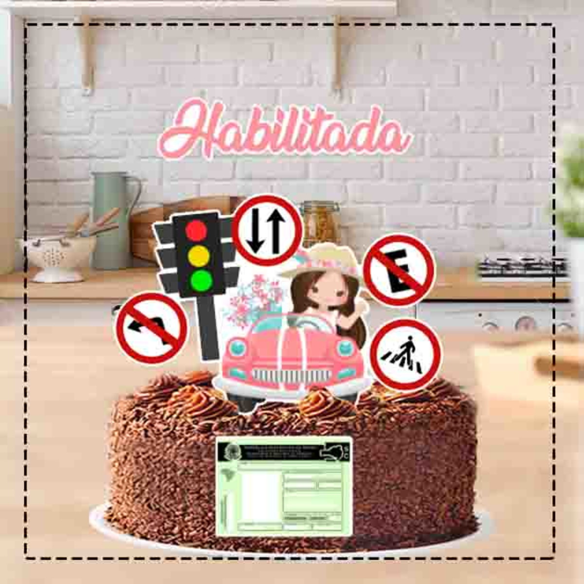 Topo De Bolo 1 Habilitação Mulher - Arquivo Digital