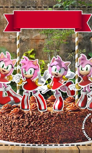 Topo De Bolo Amy Rose - Ref 1670 - Arquivo Digital