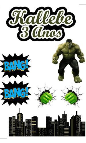 Topo de bolo Arquivo Corte Silhouette Hulk